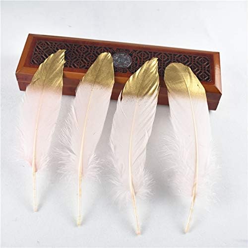 10 יח ' חבילה זהב טבל טבעי אווז נוצת עבור לבן נוצות עבור תכשיטי ביצוע פלומת דקור חתונה נוצות קישוט-95529