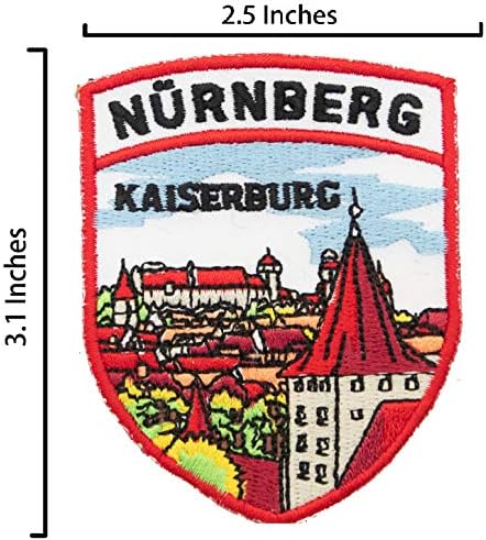 A -one -Germany Nurnberg City Kaiserburg Badge Taxge Tackes Tackes + Deutschland Flag Nation