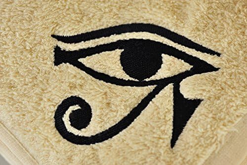 מזרח מגע כותנה מצרית 6-חתיכה מגבת סט, שנהב עין של הורוס, הטוב ביותר חנוכת בית מתנה