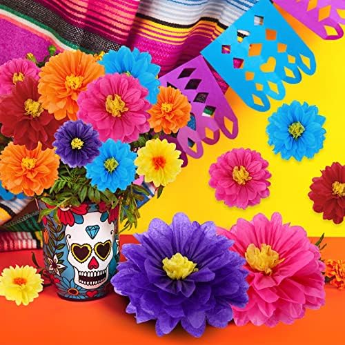 מקסיקני נייר פרחים צבעוני פיאסטה נייר פרחי רקמות נייר פרחים מקסיקני קרנבל נייר פרחים פרחוני