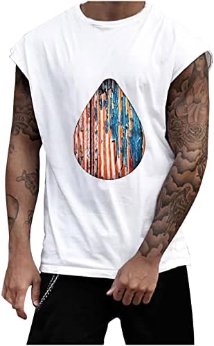 2023 גופיות פטריוטיות לגברים טיפות מעוצבות בצורת ארהב דגל חולצות הדפסת אימון צמרות כושר רכות 4 ביולי