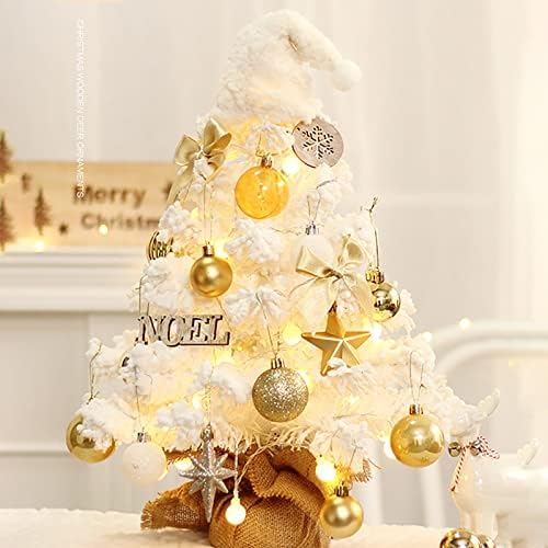 19.6 אינץ 'עץ חג המולד מיני שולחן חג המולד מלאכותי עץ חג המולד קטן עם אורות וקישוטים לקישוט עץ חג המולד. קישוט