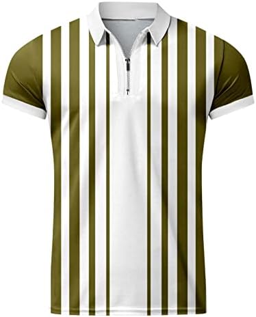 חולצות פולו עם שרוול קצר של שני גברים של גברים 1/4 פסים אנכיים ספורט גולף ספורט טניס טי טא,