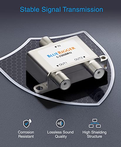 Bluerigger דו כיווני מפצל כבלים קואקסיאלי איתות דיגיטלי מפצל שדל נשי מפצל - עובד עם לוויין, אנטנה, HDTV, מגבר,