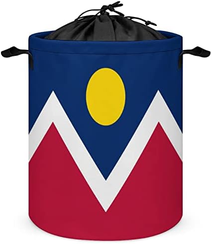 דגל דנבר סל כביסה עגול 42 ליטר סל כביסה מתקפל עם שרוך עליון
