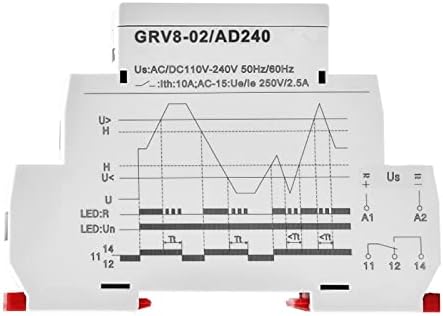HIFASI מעל מתח ומתחת ממסר הגנת מתח DC12V 24V 48V 220V 10A מגן מתח ממסר GRV8-02