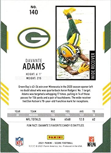 ציון 2021 140 Davante Adams Green Bay Packers NM-MT NFL כדורגל