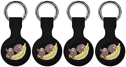 עצלנים ענק בננה מודפס סיליקון מקרה עבור תגי אוויר עם מחזיק מפתחות מגן כיסוי אוויר תג מאתר גשש אביזרי מחזיק