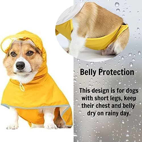 מעיל גשם של כלב עם מכסה המנוע לכלב קטן, מעיל גשם של כלבים אטומים למים עם רצועת רפלקטיבית ，
