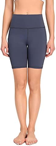 רונאנמון נשים 5 /8 מותניים גבוהים מכנסיים קצרים יוגה אימון יוגה ריצה דחיסה תרגיל מכנסיים צדדים בכיסים