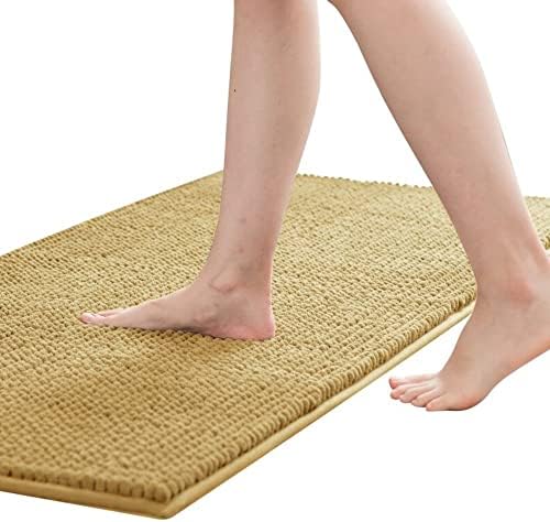 1 חתיכה בז 'צהוב שטיח רצפת חדר אמבטיה 20 אינץ '32 אינץ' גודל גיבוי החלקה פוליאסטר חומר רך אלגנטי