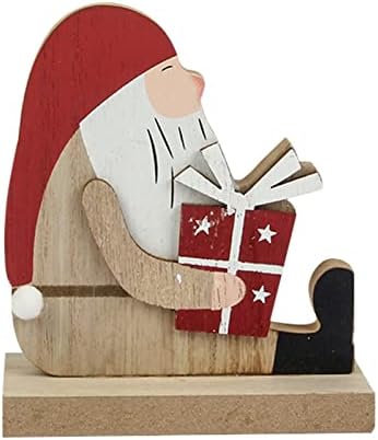 חג המולד קישוט מוצק עץ צבוע חג המולד קישוטי חג המולד שלג שולחן קטן זכוכית חג המולד כדורי