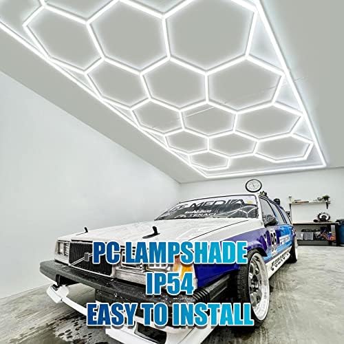 משושה goslarlit אורות מוסך LED, אורות תקרה לעומק 6500 אלף, אורות תעשייתיים מתכווננים, אורות תעשייה,