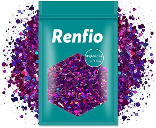 נצנצים שמנמנים שחורים של Renfio, 3.5 גרם אבקת חיות מחמד מעורבב פתיחים נצנצים ססגוניים מתמודדים עם שרף מלאכה,