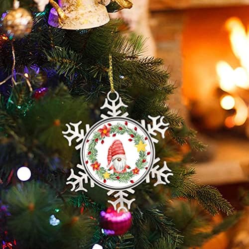 סנטה קלאוס וקישוט זר חג חג המולד זר תלייה במזכרת 3 מתנה מזכרת דו צדדית בהתאמה אישית לחברים משפחתיים עיצוב