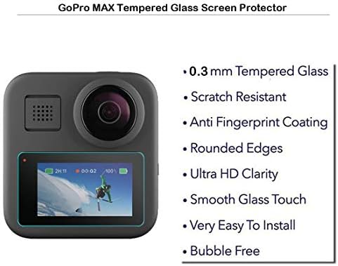 מוטונג למגן מסך מקסימום GoPro - מגן עדשת מסך זכוכית מזג למקסימום GoPro, 9 שעות, עובי 0.3 ממ, עשוי