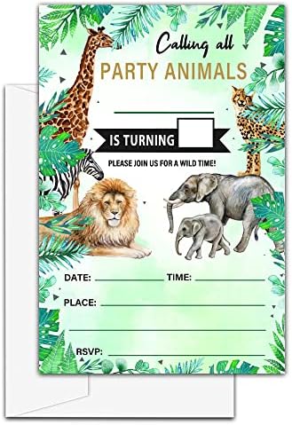 הזמנות ליום הולדת של Lefohlon Safari, כרטיסי הזמנה למסיבת יום הולדת של 20 חבילות, כרטיסי הזמנה למסיבת