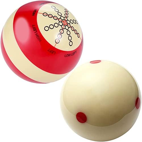 Moocy 6 Red Dot & Red Cue Ball, AAA -grade Pro Billiard Practing Training Que Ball - 2 1/4