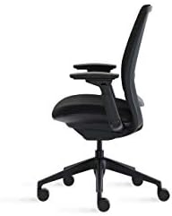 כיסא משרדי מסדרת פלדה 2, מסגרת גרפיט, שוש חיבור משכנע, גלגלי רצפה קשים