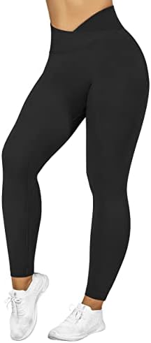 RXRXCOCO נשים חלקות חותלות קרוסאובר חלקות מותניים גבוהות אימון יוגה מכנסי יוגה