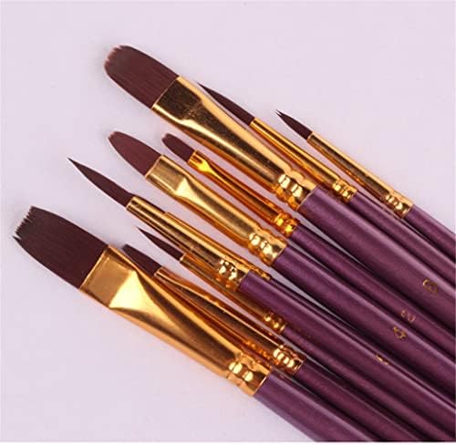 CXDTBH 10 יחידות מברשות צבע סט הצבע ניילון ציור שיער שמן מברשת שמן אקריליק מברשת גואש מברשת עט צבעי