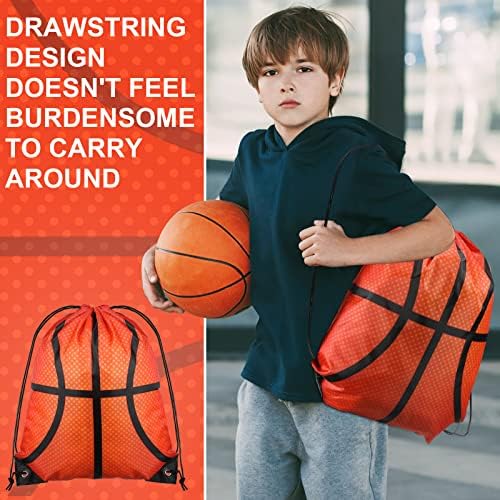 24 יחידות כדורסל המפלגה טובות תיק כדורסל מסיבת מתנות תיק תיק שרוך תרמיל לילדים כדורסל ספורט יום
