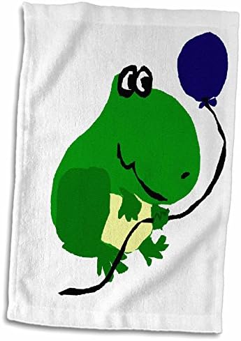 3 דרוז צפרדע ירוקה מצחיקה עם עיצוב יום הולדת בלון כחול - מגבות