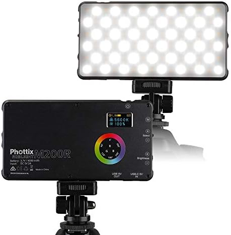פוטטיקס מ-200 ר. ג. ב. אור-לוח תאורת לד דק ונייד במיוחד לצילום, וידאו, טלפונים ניידים ומצלמות
