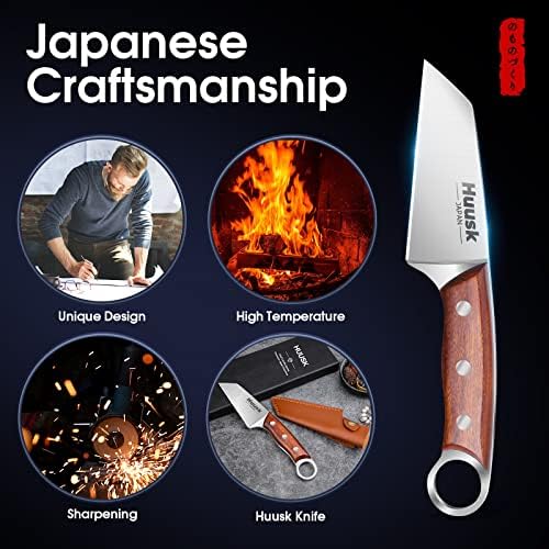 יפן סכין קטן בשר סכין צרור עם 8.27 אינץ חד כתער סכיני מטבח יפני אוס-10 דמשק פלדת חיתוך סכין