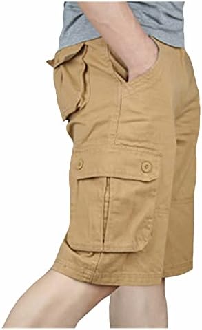 מכנסיים קצרים של ymosrh לגברים אופנה רופפת מכנסיים קצרים חיצוניים מזדמנים מכנסי מטען בצבע אחיד מכנסיים קצרים