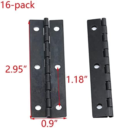 Hevstil 16-Pack 2.95 × 0.9 צירים דלתות ארוכות ריהוט ביתי חומרה שחור צירים קופסה צירים דלת צירים בתחת,