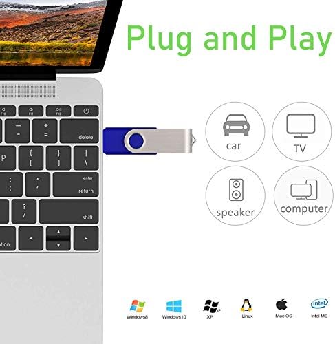 כונן פלאש USB 32 ג'יגה -בייט 10 חבילה, אגודל מניע את מקל הזיכרון USB 2.0 כונן קפיצה סובב בתפזורת כונן