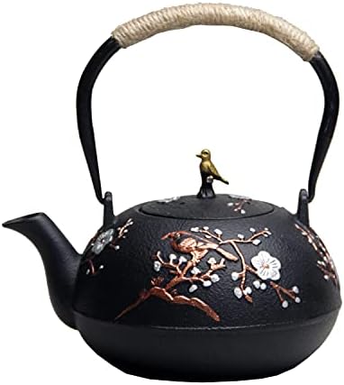 קומקום קומקום ברזל יצוק Secudo קומקום לבטוח כיריים מצופה בפנים אמייל, קומקום תה יפהפה יפני עם פלדת אל