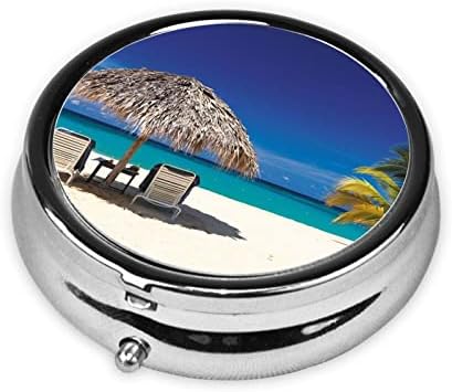 ג ' מייקה חוף עגול גלולת תיבת-3 תא גלולת רפואה ארגונית, נייד נסיעות גלולת מקרה עבור כיס או ארנק
