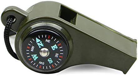 Liujun Three-in-Compass Legguard משרוקית מדחום חיצוני שריקת הישרדות רב-פונקציונלית משרוקית תדירות גבוהה