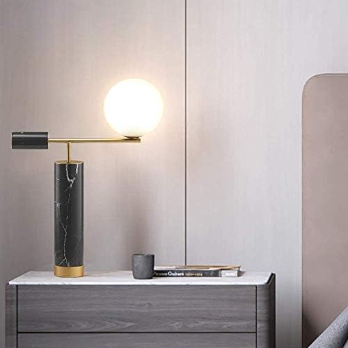 מנורת שולחן Tjzy פשוטה פוסט -מודרנית אמנות יצירתית שיש מנורה לחדר שינה מיטה מיטה וילה סלון