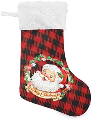 גרבי גרב גרביים גדולים של באפלו משובצים אדומים משובצים אדום מראש מראש גרב גרב גדול של 1 חג המולד מסיבת