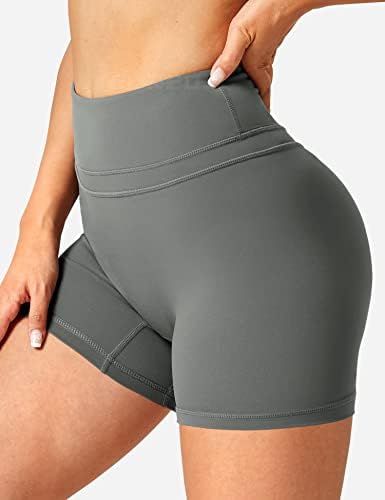 מכנסי אימון חמאה יאוריאו לנשים למותניים גבוהות מכנסיים קצרים של מכנסי סטרץ 'סקרנץ' מכנסי כושר יוגה
