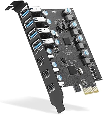 PCIE ל- USB 3.0 כרטיס הרחבה 7 יציאות USB, PCI Expres