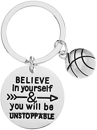 מחזיק מפתחות כדורסל ספורטיבלה, מתנות לשחקן כדורסל, תאמין בעצמך ואתה תהיה מחזיק מפתחות בלתי ניתן