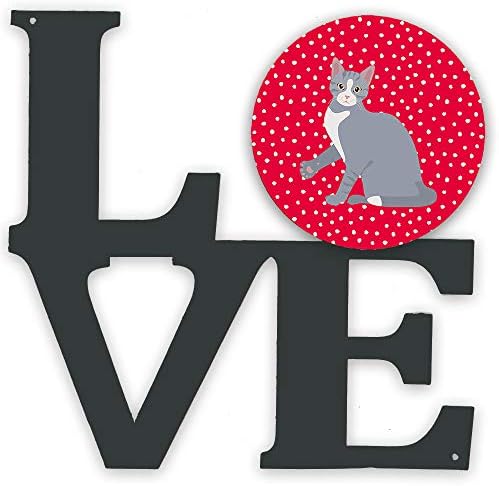 אוצרות קרולין5737וולב אמריקאי פולידקטיל 2 חתול אהבה מתכת קיר יצירות אמנות אהבה,