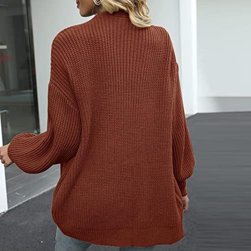 בגדי חורף לנשים 2022 מזדמן צבע אחיד רופף שרוול ארוך סוודר קרדיגן סוודר עלייה.