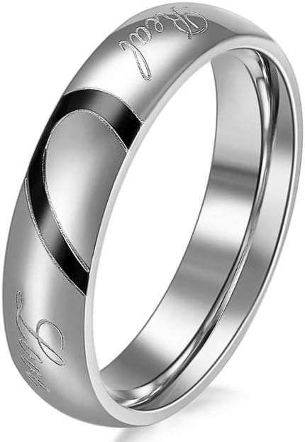 צורת הלב של אויאלמה מאהב 316 ליטר גברים נשים טבעת הבטחה אהבה אמיתית טבעות נישואין זוגיות-1 חתיכה - נשים-16-10391
