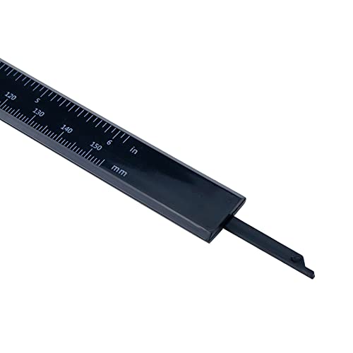 פלסטיק ורניה קליפר שחור כפול סולמות 6-אינץ / 150 ממ מיני שליט מדידת כלי-6 יחידות