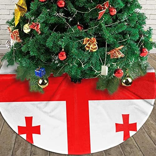 חצאית עץ חג המולד, מחצלת עץ דגל גאורגית בגודל 30-48 אינץ 'לקישוטים לחג המולד קישוטים למסיבת חג