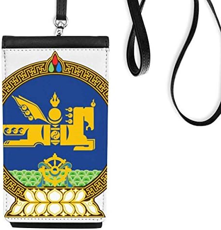 מונגוליה סמל לאומי ארט דקו מתנה אופנה ארנק ארנק תלייה כיס נייד כיס שחור