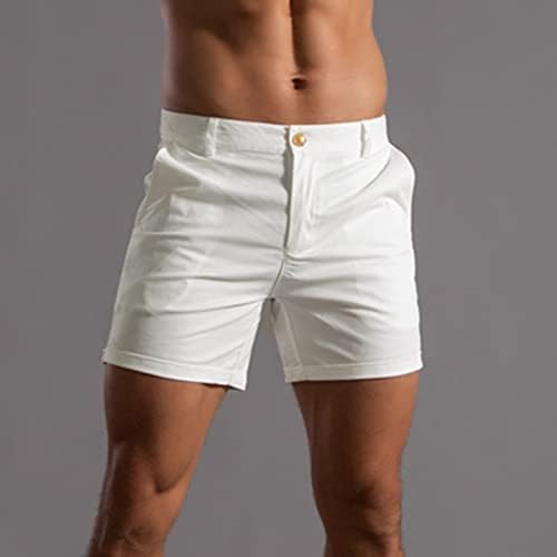 מכנסיים קצרים להתעמלות לגברים מגברים קיץ מכנסי צבע אחיד מכנסי כיס משוחרר