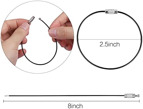 מיכאל ג'וש קרבינר קריביינר קליפים, 3 אבזם צורה של מחזיק מפתחות אלומיניום אבזם צורה עם כבל מחזיק