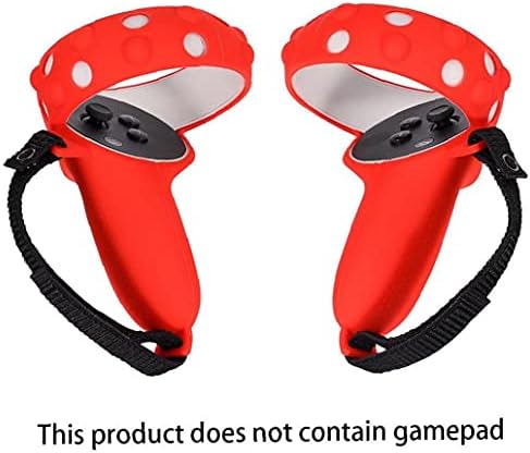 כיסוי בקר VR תואם ל- Oculus Quest 2 כיסוי טבעת מגן כיסוי אחיזת ידית סיליקון לאוזניות אדום 1 פייר