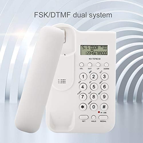 טלפון חוט שולחני, DTMF/FSK מערכת כפולה טלפון קיר שולחני קווי, טלפון קווי עבור בית/מלון/משרד, בדיקת מספר